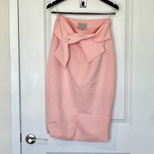 Lavish Alice Blush Pink Tie-Front Pencil Skirt